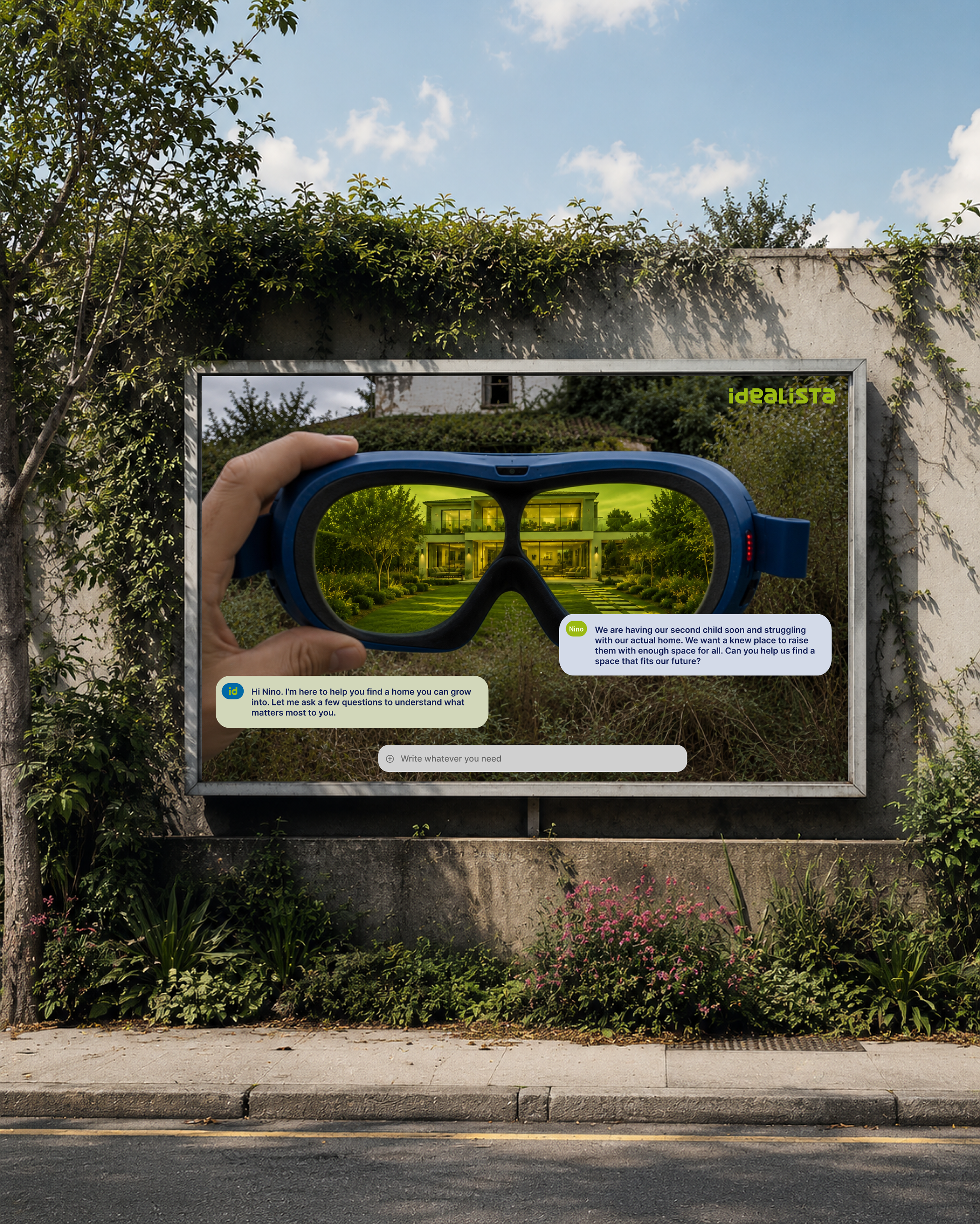 Idealista Remake campaign board with brand copy, home imagery and communication layouts