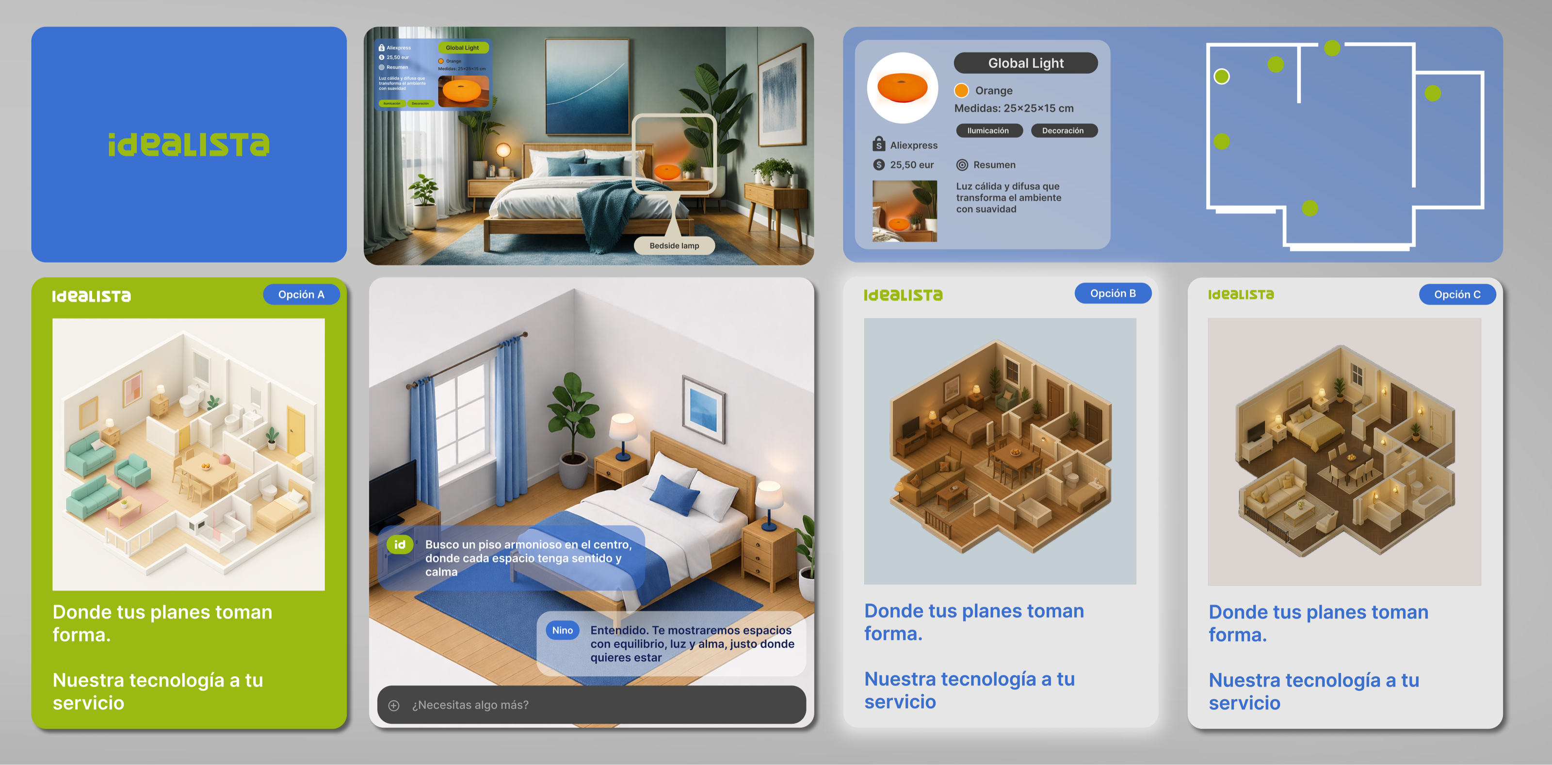 Idealista Remake collage combining housing, lifestyle and digital product references for the creative direction