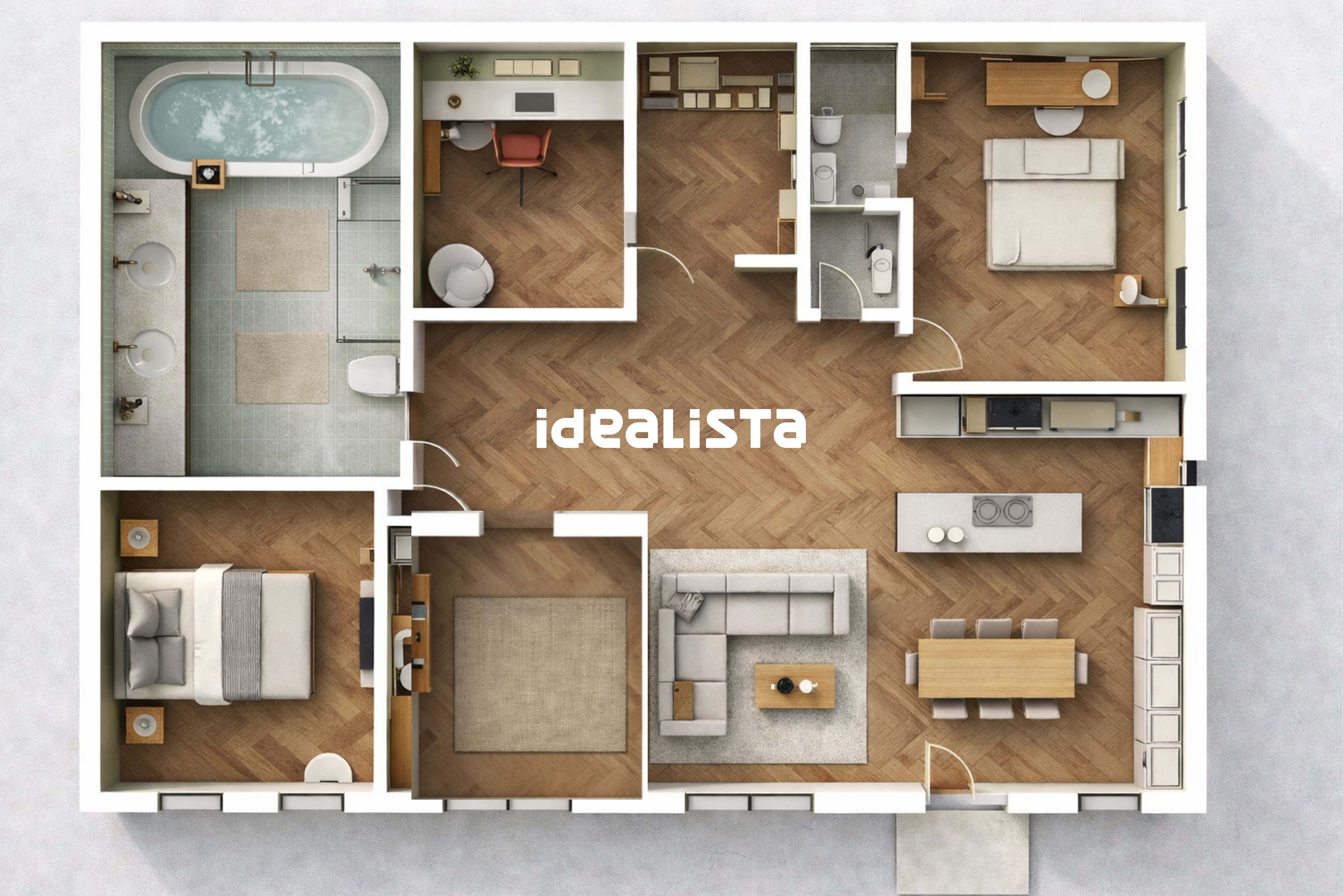 Idealista Remake floor plan visual with room layout information for evaluating a home