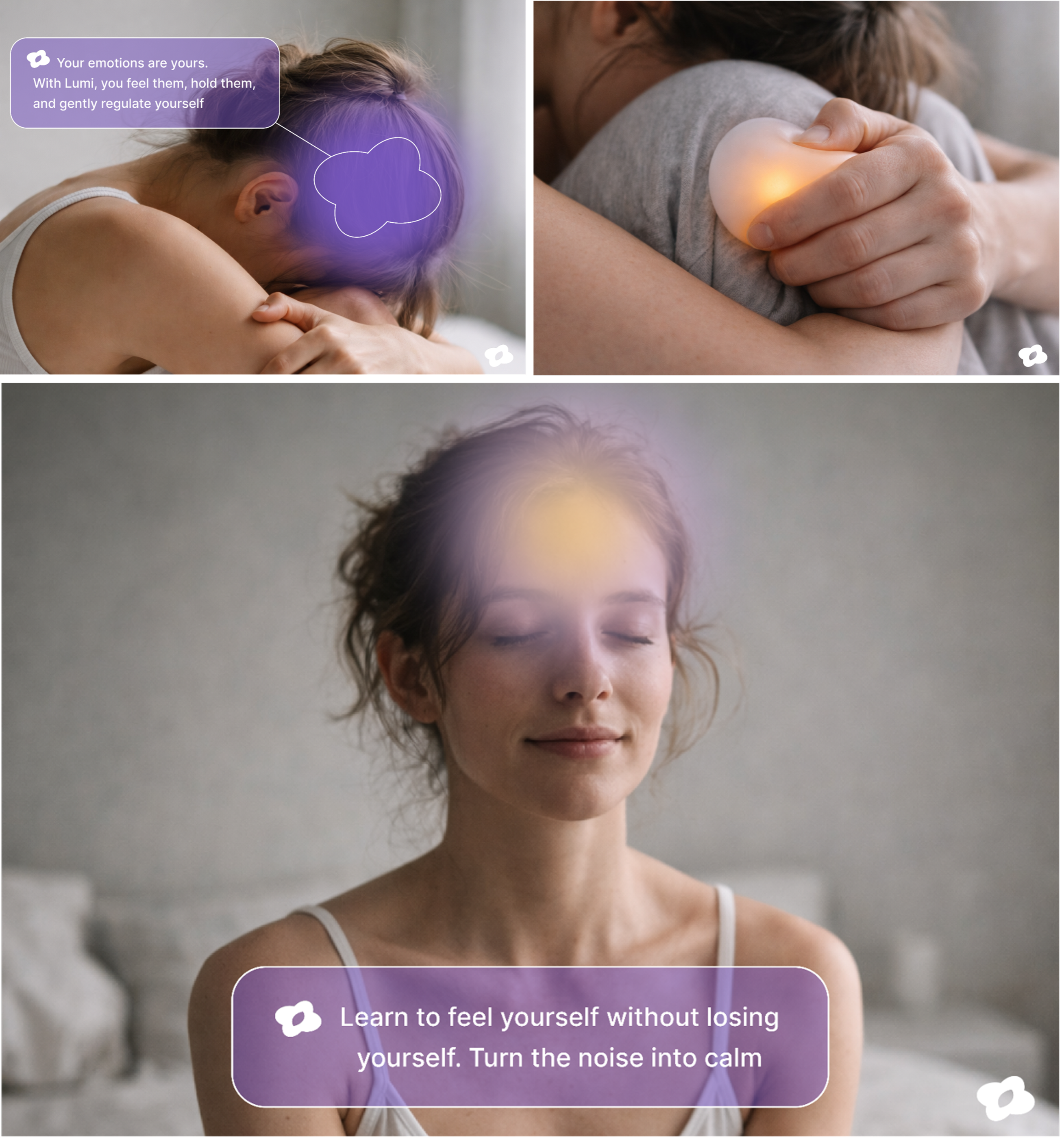 lumi adult narrative visual positioning the wearable system as discreet emotional support for everyday life