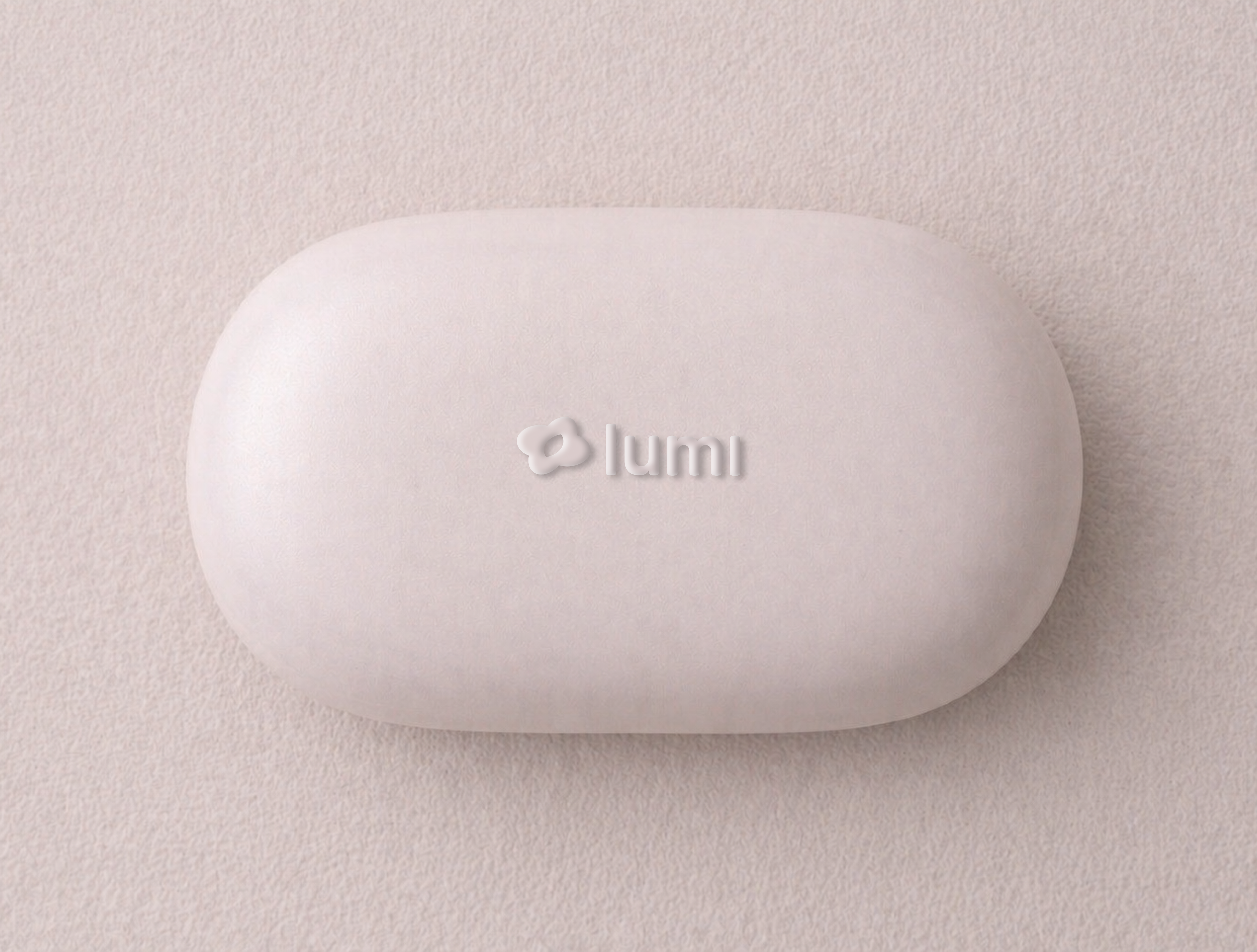 Lumi protective case render with a rounded storage object for carrying a wearable device