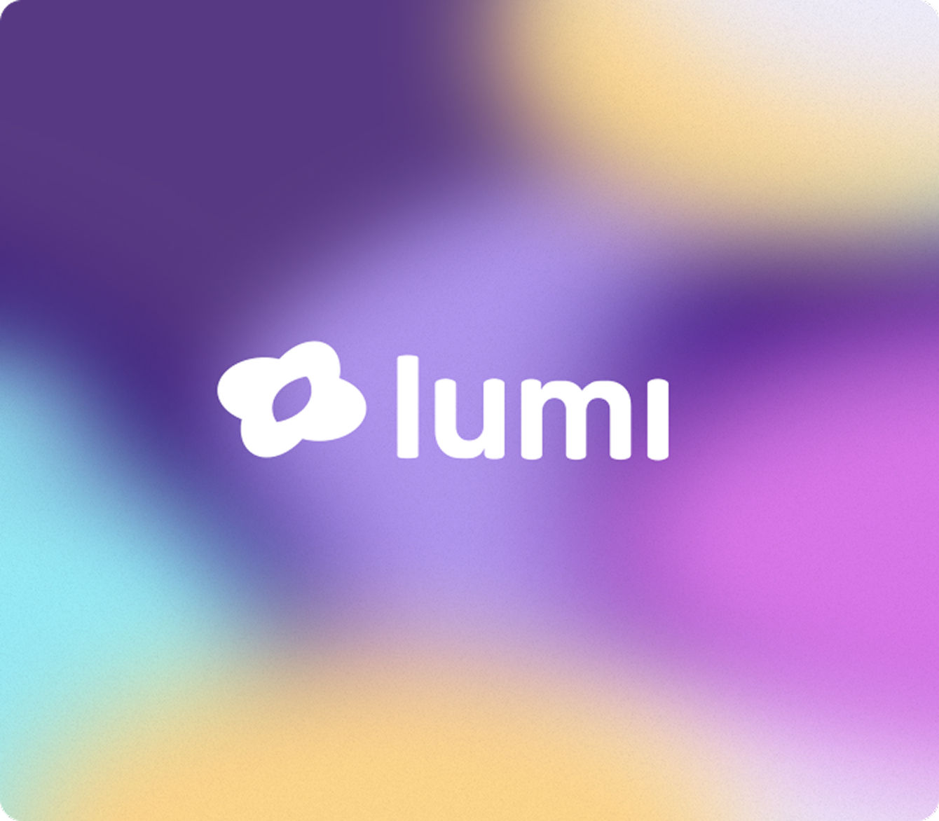 Lumi cover with soft purple sensory devices, app screens and emotional technology visuals